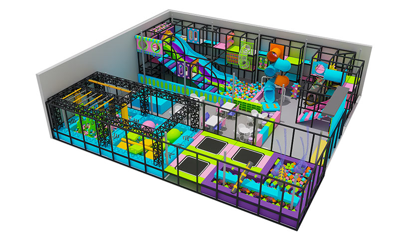 Children soft indoor playground equipment with trampoline park for fun in Dominican