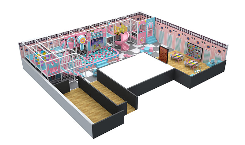 Soft Indoor play equipment with ball pit slides activities